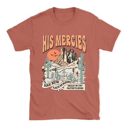 His Mercies Are New Every Morning Boho Christian T-Shirt