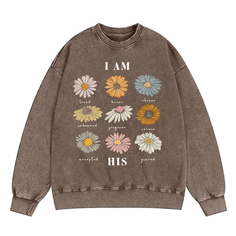 I Am His Christian Washed Sweatshirt