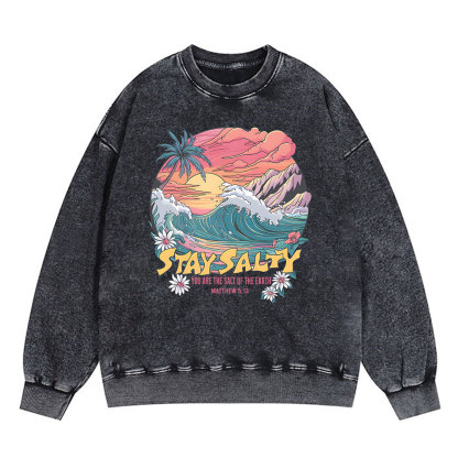 Stay Salty Christian Washed Sweatshirt