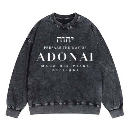 ADONAI Christian Washed Sweatshirt