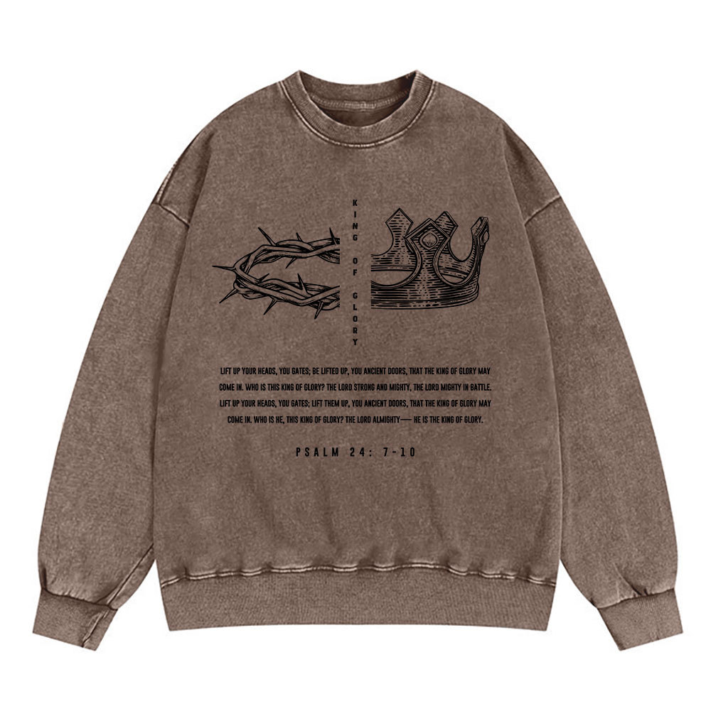 King Of Glory Christian Washed Sweatshirt