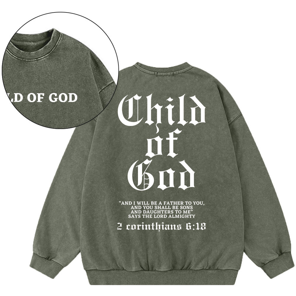 Child Of God Christian Washed Sweatshirt