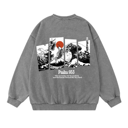 The Sea Is His Christian Washed Sweatshirt