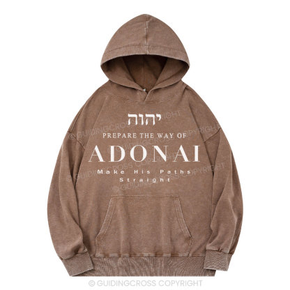 ADONAI Christian Washed Hoodie 