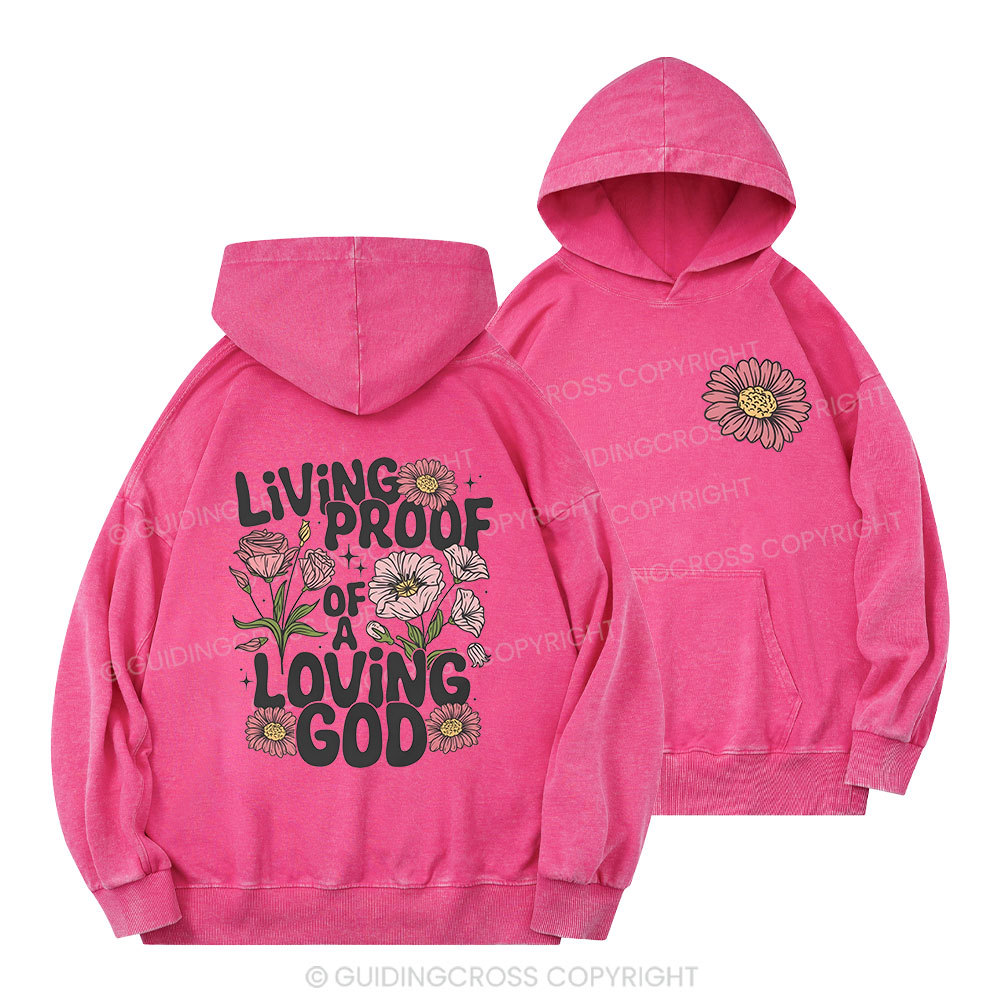 Living Proof Of A Loving God Christian Washed Hoodie 