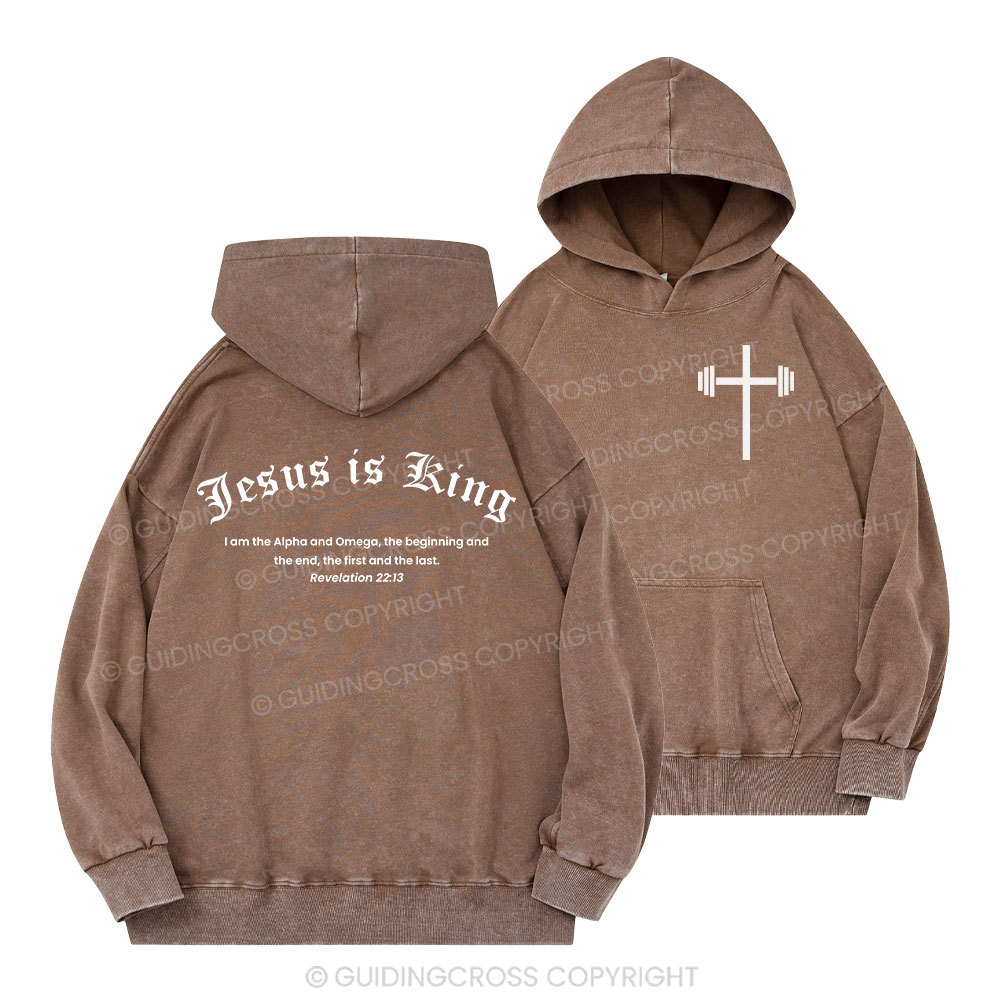 Jesus Is King Christian Washed Hoodie 