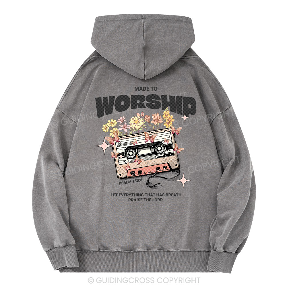 Made To Worship Christian Washed Hoodie 