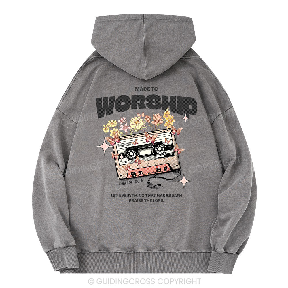Made To Worship Christian Washed Hoodie 