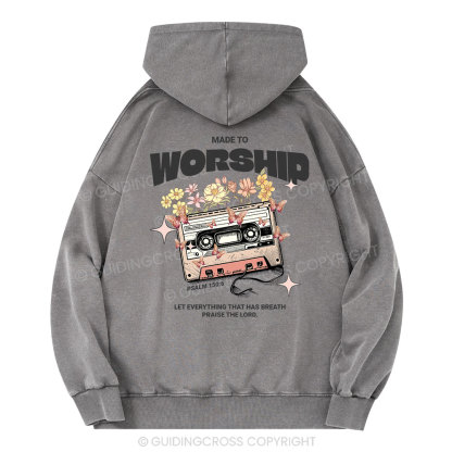 Made To Worship Christian Washed Hoodie 