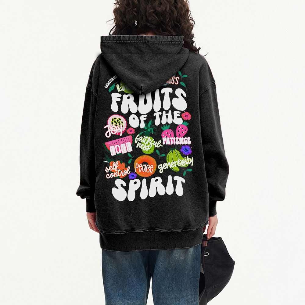 Fruit Of The Spirit Christian Washed Hoodie 