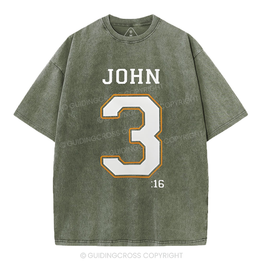 JOHN 3 Christian Washed T-Shirt