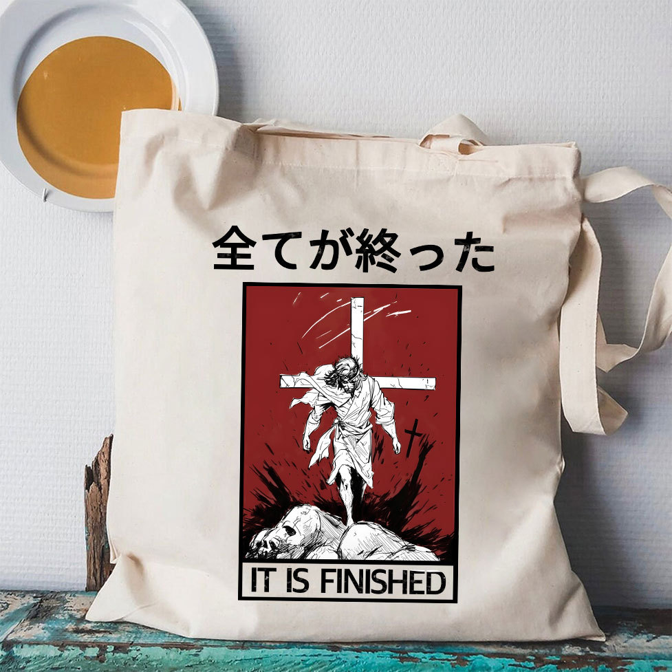It Is Finished Christian Canvas Tote Bag
