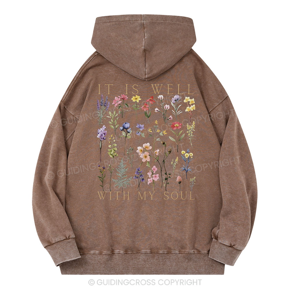 It Is Well With My Soul Christian Washed Hoodie