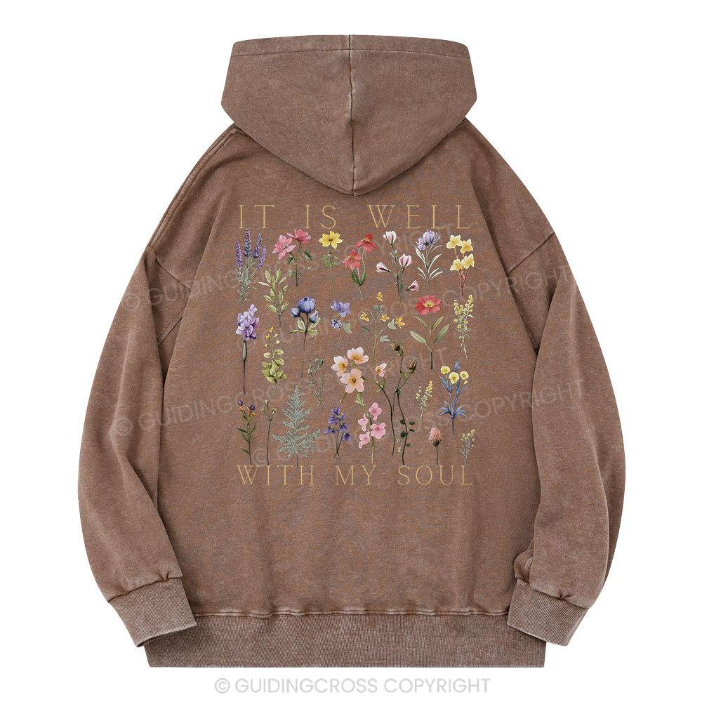 It Is Well With My Soul Christian Washed Hoodie