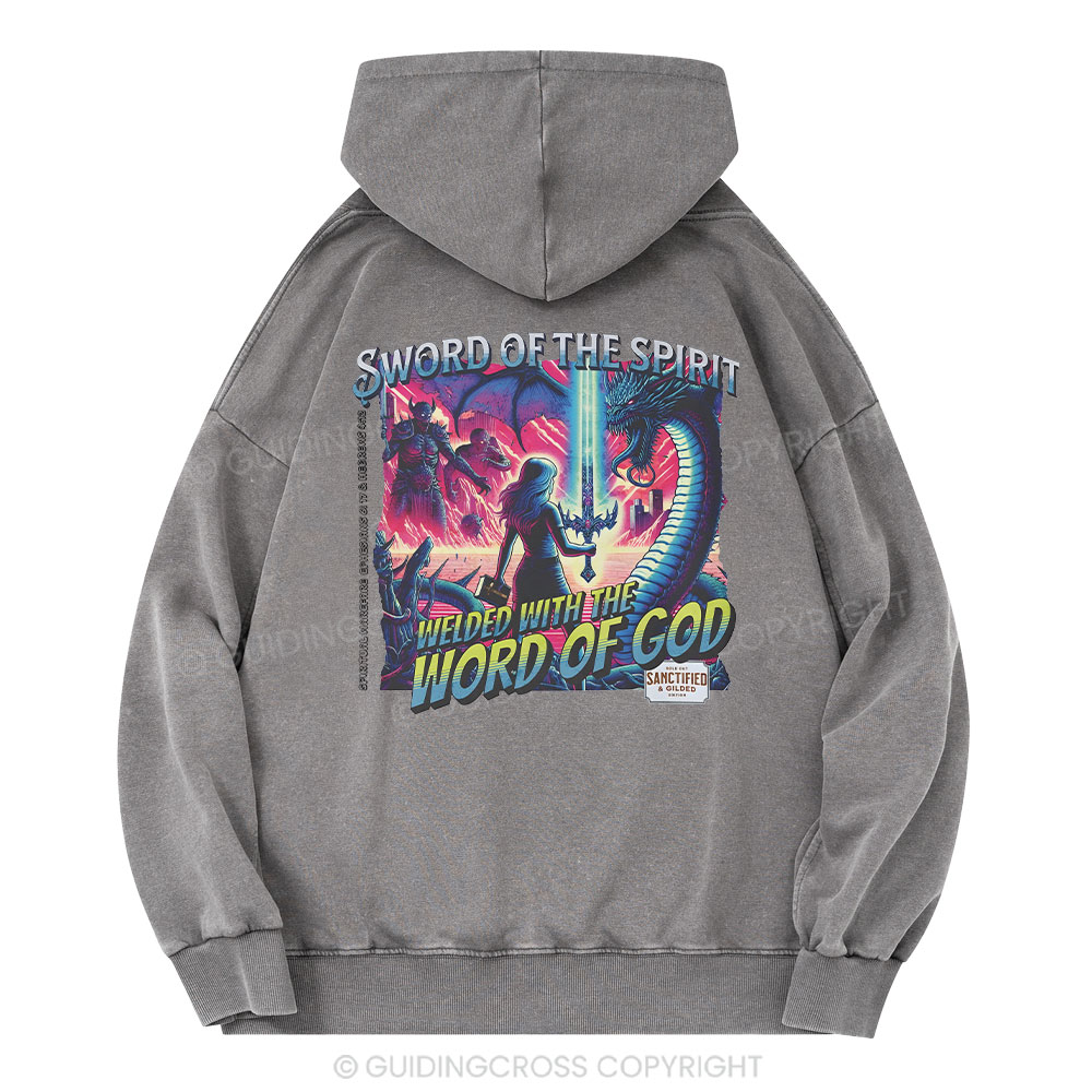 Sword Of The Spirit Christian Washed Hoodie