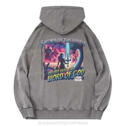 Sword Of The Spirit Christian Washed Hoodie