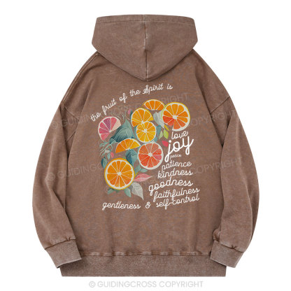 The Fruit Of The Spirit Is Love Christian Washed Hoodie
