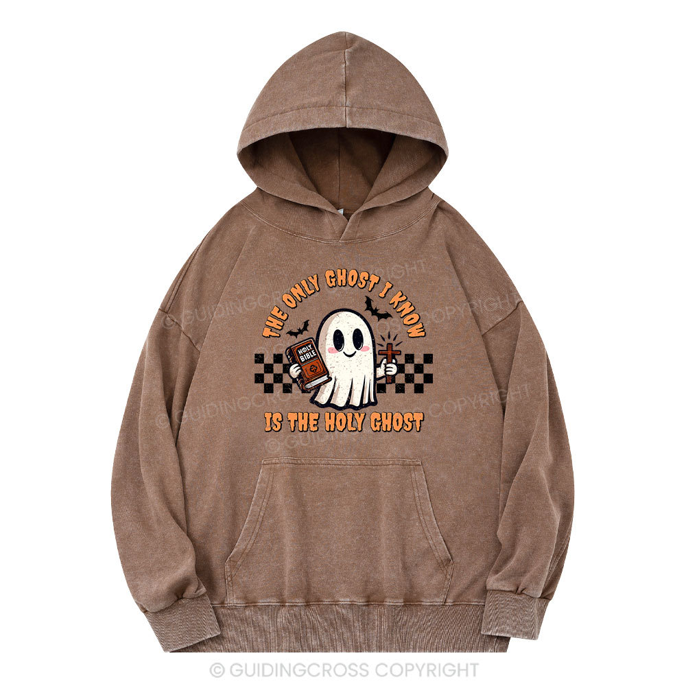 The Only Ghost I Know Is The Holy Ghost Christian Washed Hoodie
