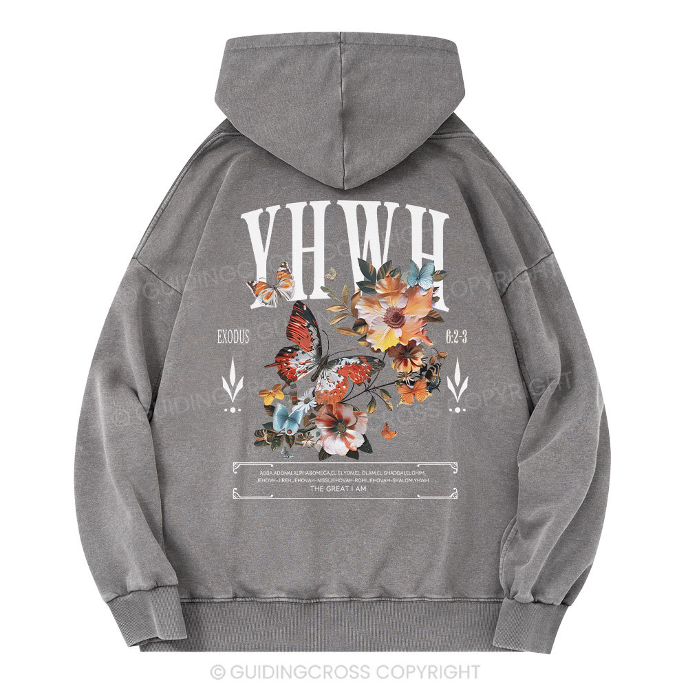 YHWH Christian Washed Hoodie
