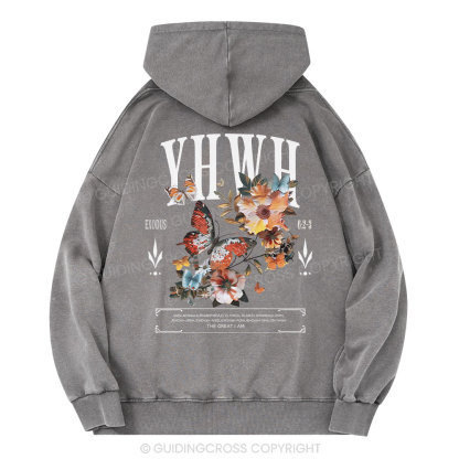 YHWH Christian Washed Hoodie