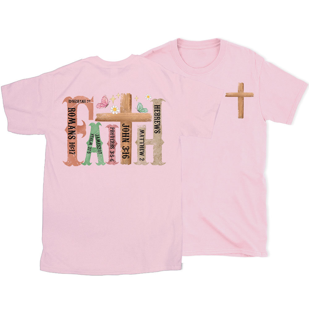 Retro Faith Cross Christian T-Shirt