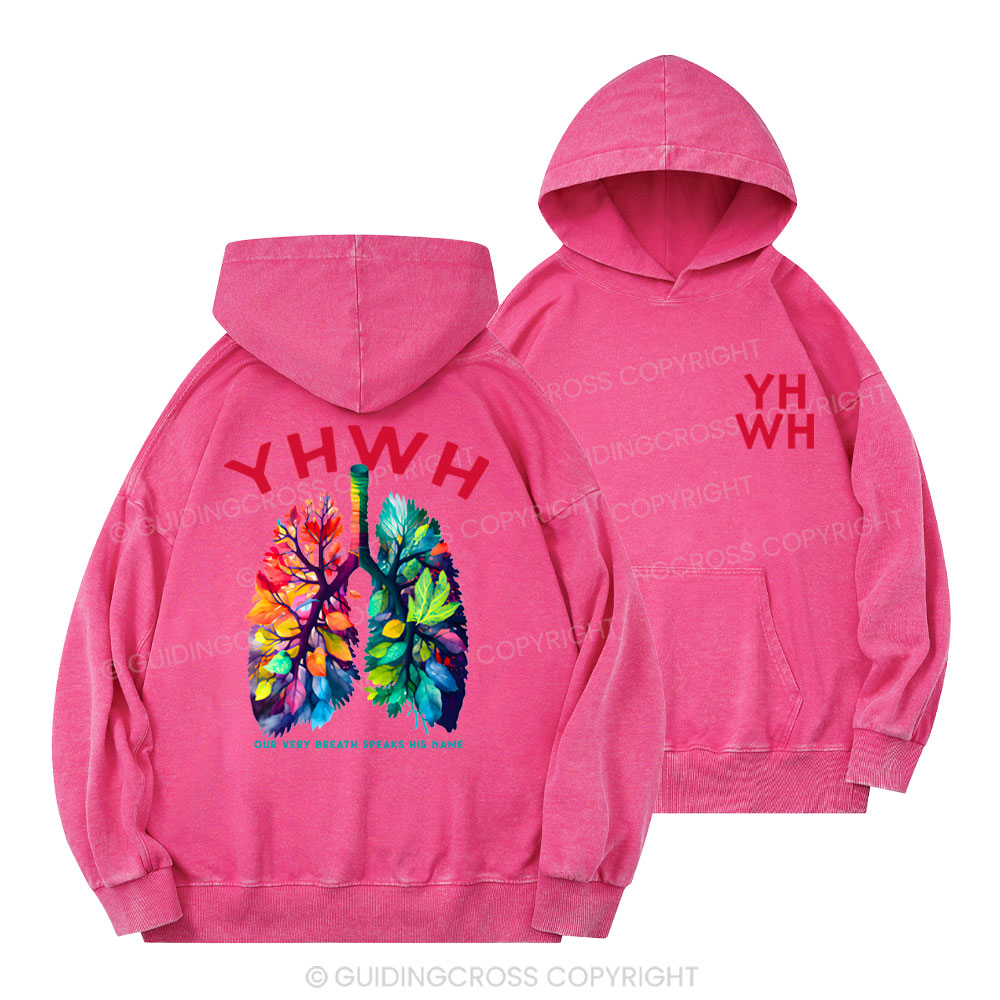 YHWH Leaf Christian Washed Hoodie