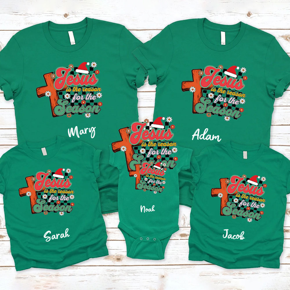 Personalized Jesus Is The Reason For The Season Family Matching Shirts