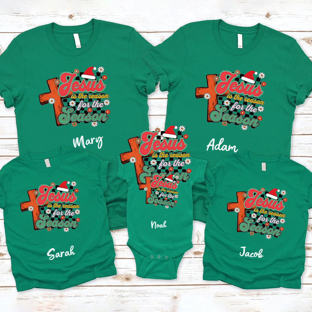 Personalized Jesus Is The Reason For The Season Family Matching Shirts