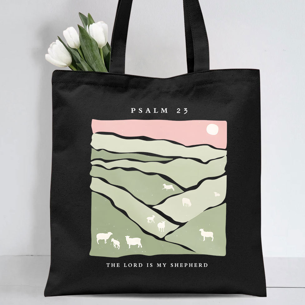 The Lord Is My Shepherd Christian Canvas Tote Bag