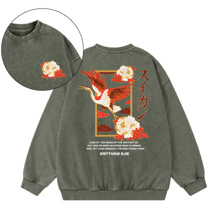 Look At The Birds Christian Washed Sweatshirt