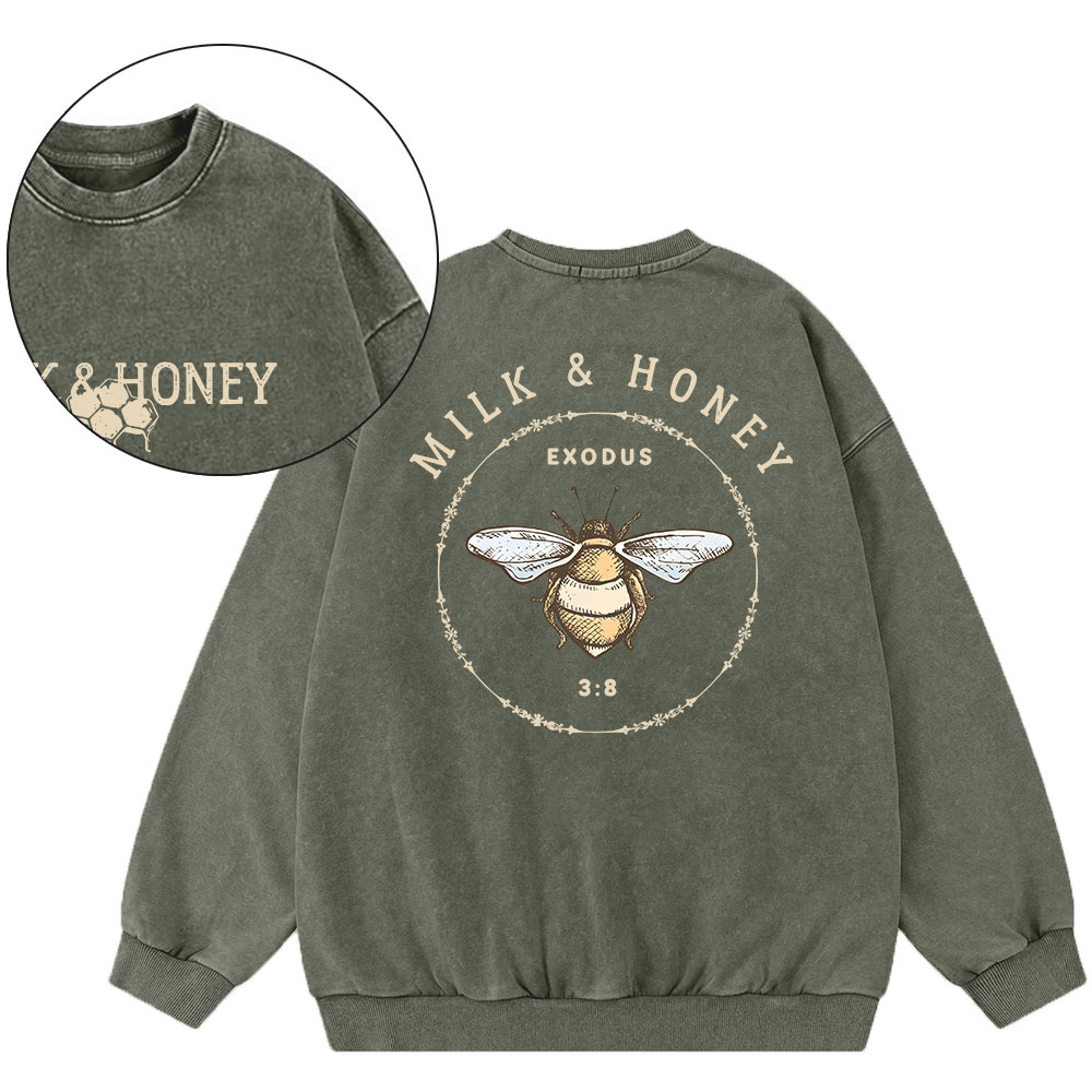 Milk And Honey Christian Washed Sweatshirt