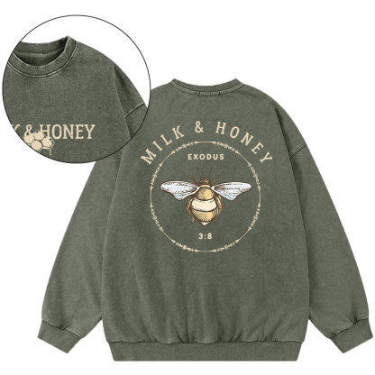 Milk And Honey Christian Washed Sweatshirt