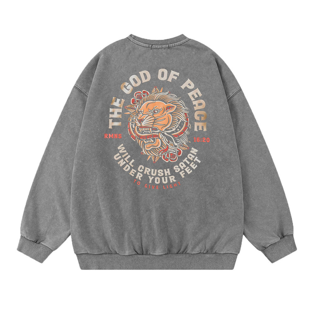 The God Of Peace Christian Washed Sweatshirt