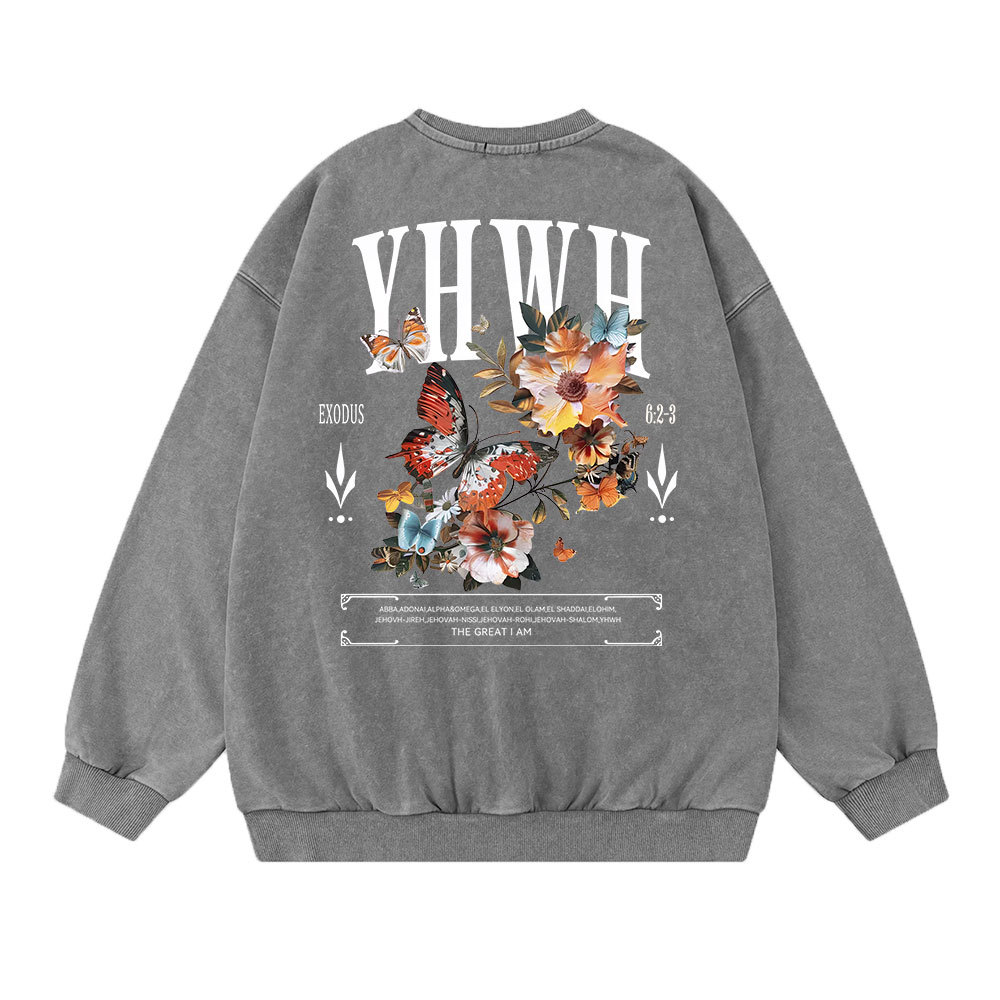 YHWH Christian Washed Sweatshirt