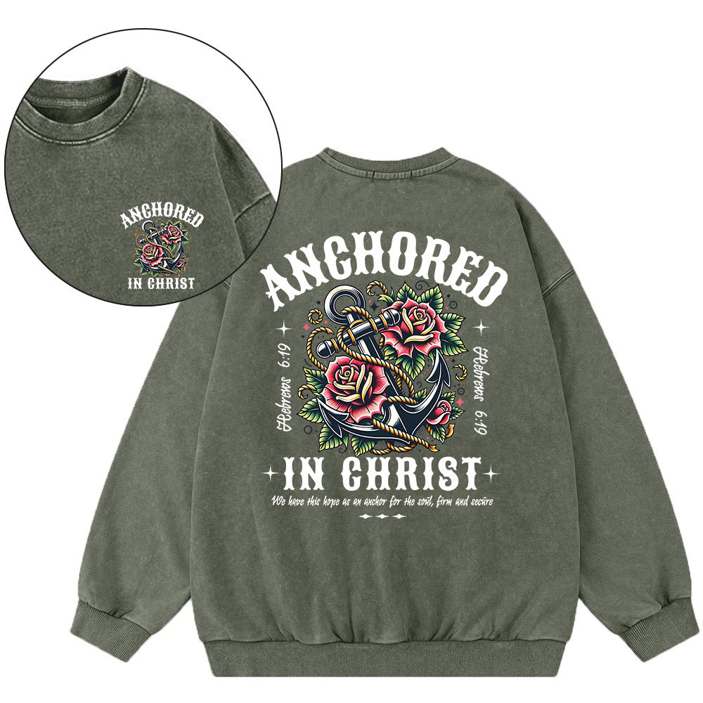 Anchored Christian Washed Sweatshirt