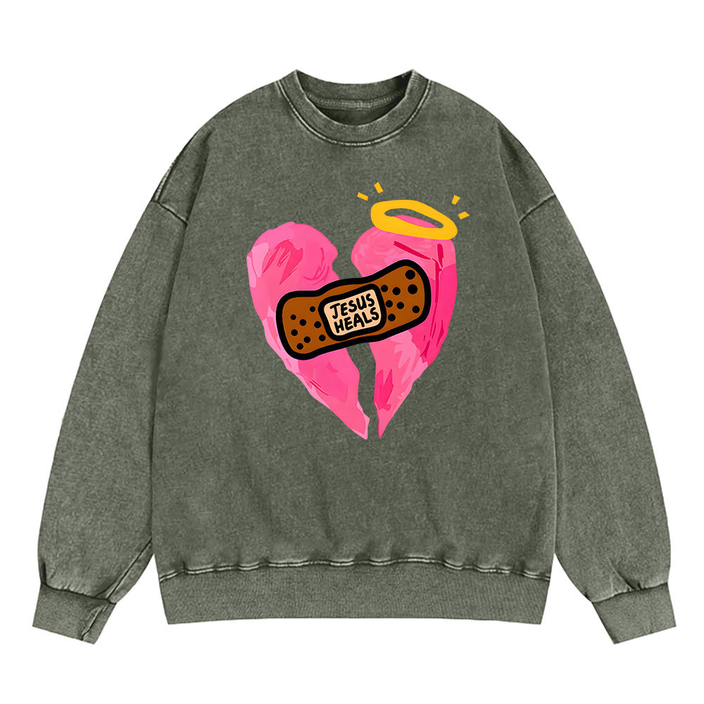 Yeshua Lion Christian Washed Sweatshirt Sale - GuidingCross