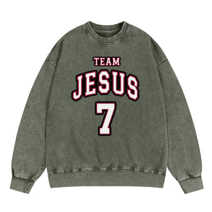 Jesus Team Christian Washed Sweatshirt