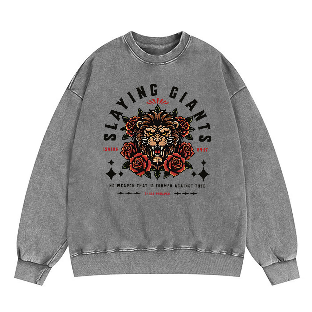 Slaying Giants Christian Washed Sweatshirt