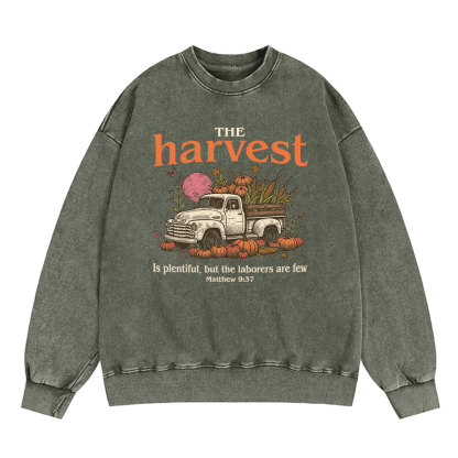 The Harvest Is Plentiful Christian Washed Sweatshirt