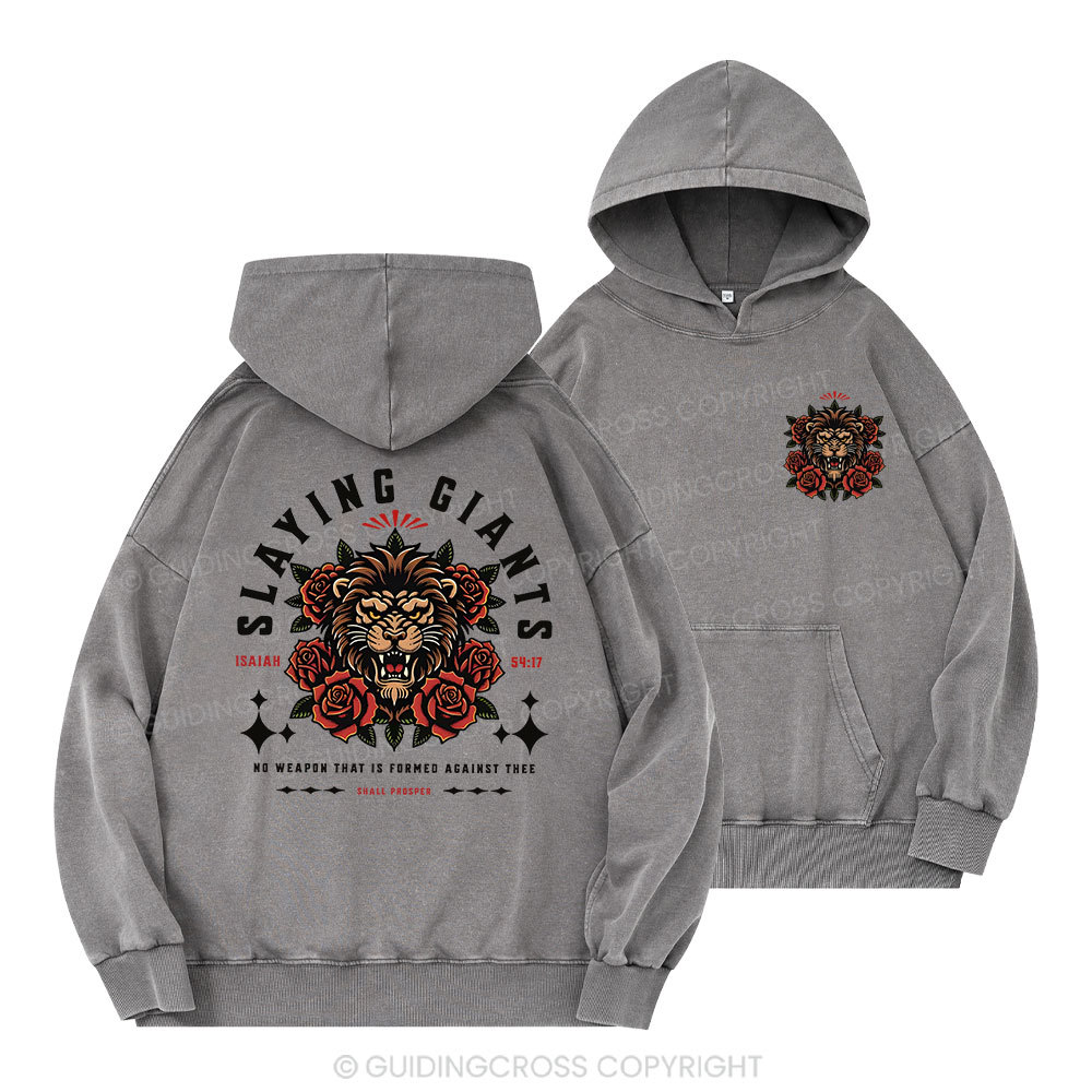 Slaying Giants Christian Washed Hoodie