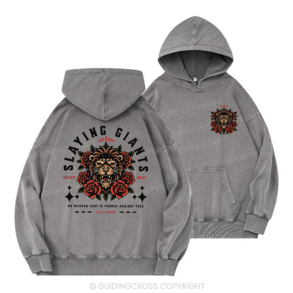 Slaying Giants Christian Washed Hoodie