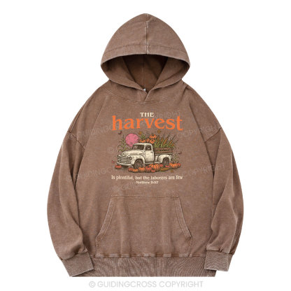 The Harvest Is Plentiful Christian Washed Hoodie