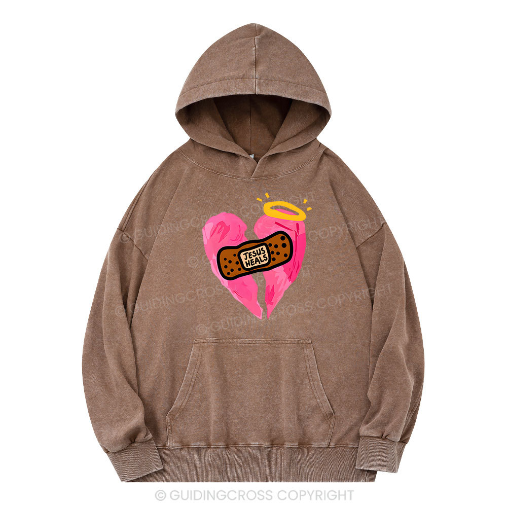 Jesus Heals Christian Washed Hoodie
