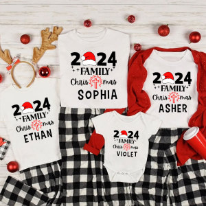 Image of Personalized Family Christmas Matching Christmas Christian T-Shirts