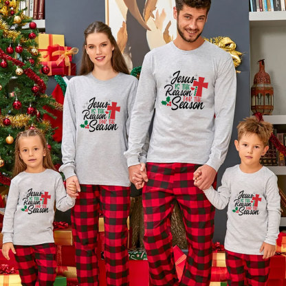 Personalized Jesus Is the Reason for the Season Christmas Family Matching Long Sleeve T-Shirt