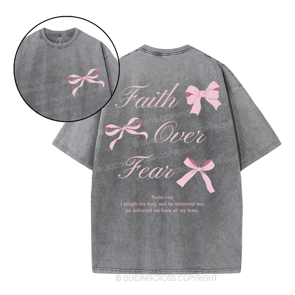 Faith Over Fear Christian Washed T-Shirt
