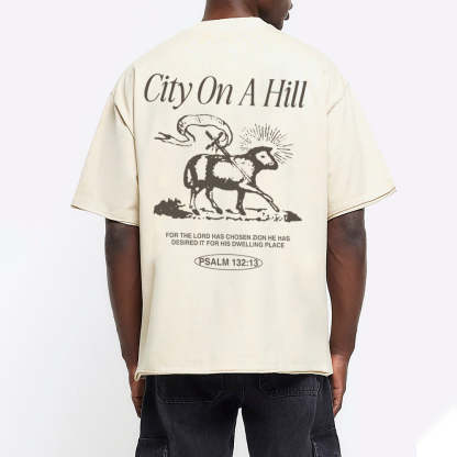 Zion City On A Hill Christian Washed T-Shirt