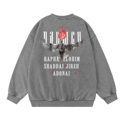 Yahweh Christian Washed Sweatshirt