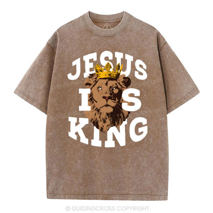 Jesus Is King Christian Washed T-Shirt