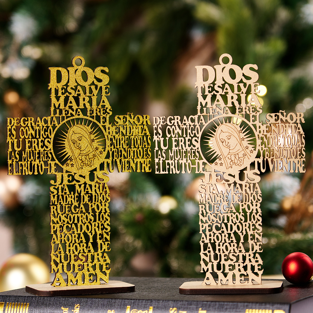 Wooden Cross Christian Ornaments